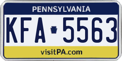 PA license plate KFA5563