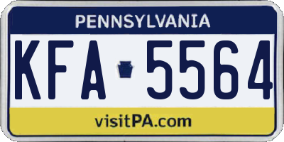 PA license plate KFA5564