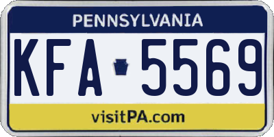 PA license plate KFA5569
