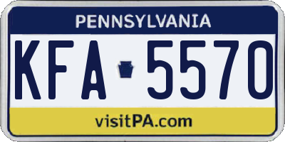 PA license plate KFA5570