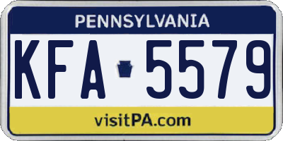 PA license plate KFA5579