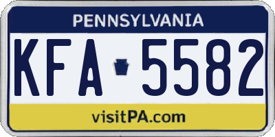 PA license plate KFA5582