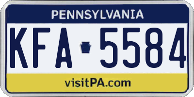 PA license plate KFA5584