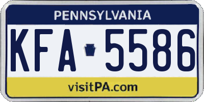 PA license plate KFA5586