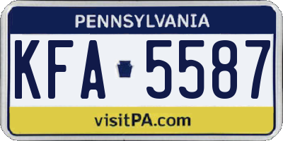 PA license plate KFA5587