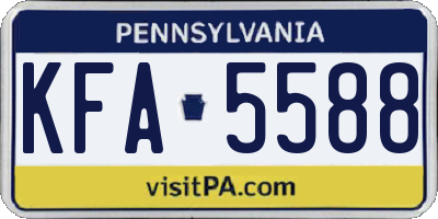 PA license plate KFA5588