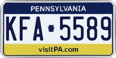 PA license plate KFA5589