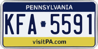 PA license plate KFA5591