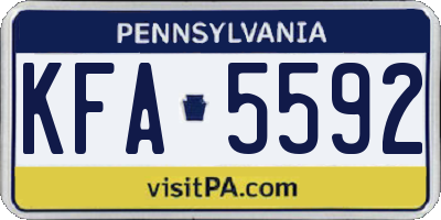 PA license plate KFA5592