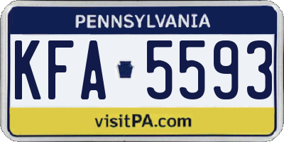 PA license plate KFA5593
