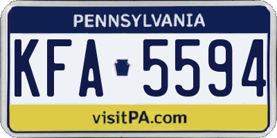 PA license plate KFA5594