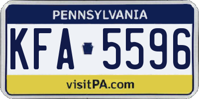 PA license plate KFA5596