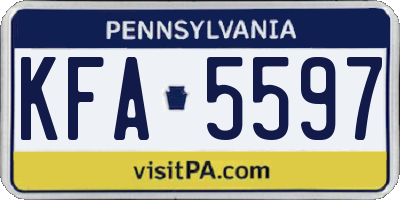 PA license plate KFA5597