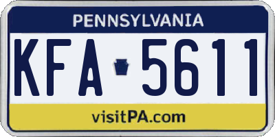 PA license plate KFA5611