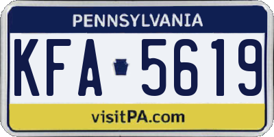 PA license plate KFA5619