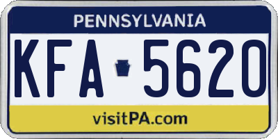PA license plate KFA5620