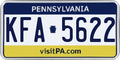 PA license plate KFA5622