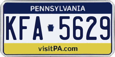 PA license plate KFA5629