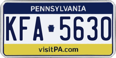 PA license plate KFA5630