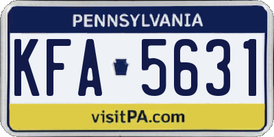 PA license plate KFA5631
