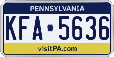 PA license plate KFA5636