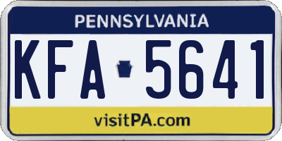 PA license plate KFA5641