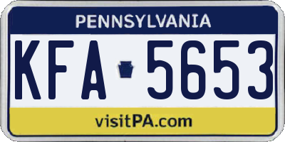 PA license plate KFA5653