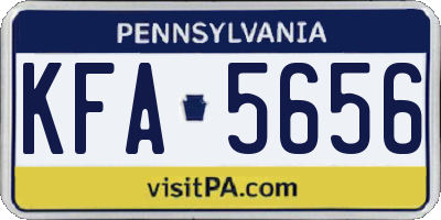PA license plate KFA5656