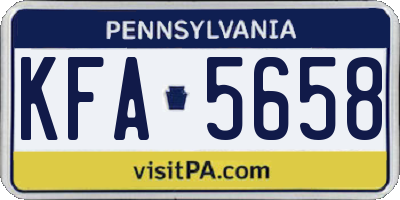 PA license plate KFA5658