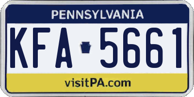 PA license plate KFA5661