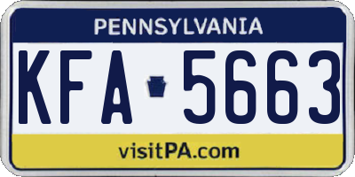 PA license plate KFA5663