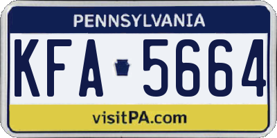 PA license plate KFA5664