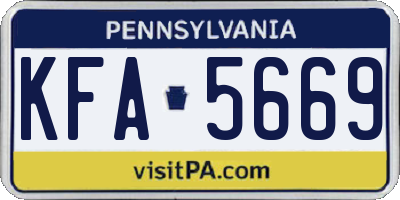 PA license plate KFA5669