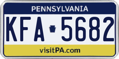 PA license plate KFA5682