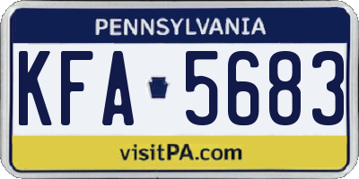 PA license plate KFA5683