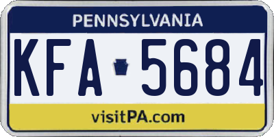 PA license plate KFA5684