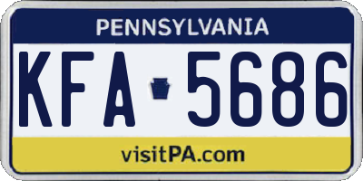 PA license plate KFA5686