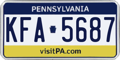 PA license plate KFA5687
