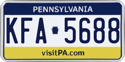 PA license plate KFA5688