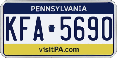 PA license plate KFA5690