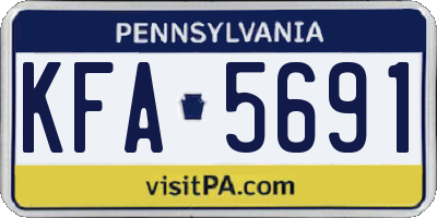 PA license plate KFA5691