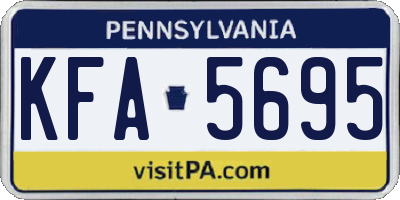 PA license plate KFA5695