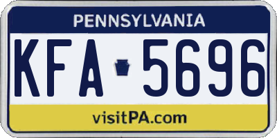 PA license plate KFA5696
