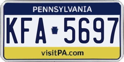 PA license plate KFA5697
