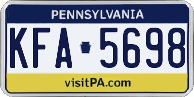 PA license plate KFA5698