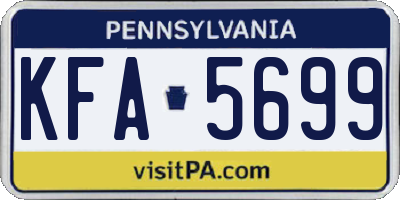 PA license plate KFA5699
