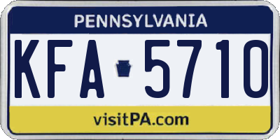 PA license plate KFA5710