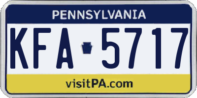 PA license plate KFA5717