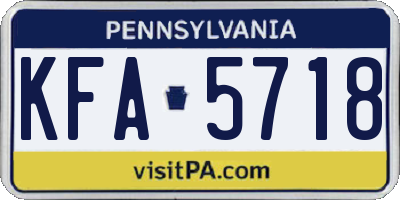 PA license plate KFA5718