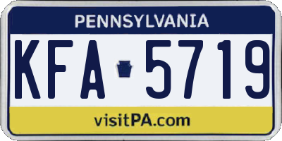 PA license plate KFA5719